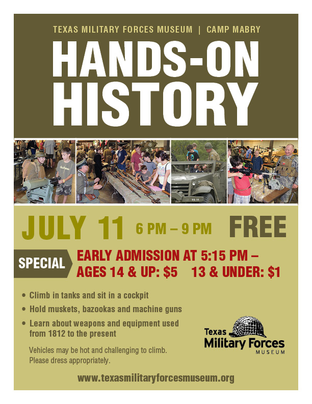 Hands-On History event flyer